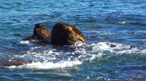 0267 Rocks in the seashore Stock Footage 35511379