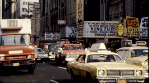 02/7/1971 People Times Square New York City Manhattan Vintage Film Home Movie Stock Footage 285907623