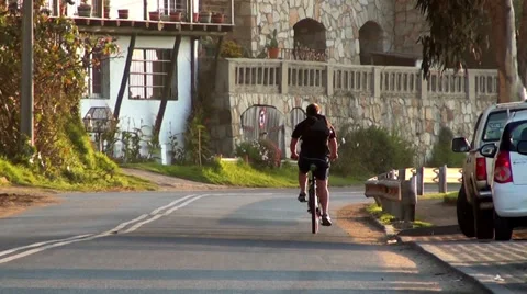 0290 Cyclist on a street Stock Footage 35874998