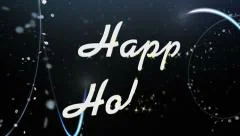 Happy Holidays Greeting Text Under Falling Snow