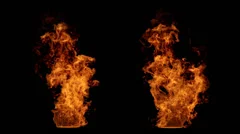 Detailed fire isolated on black (seamless loop, full Hd ,slow motion)