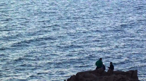 0298 Looking at the sea Stock Footage 35516677