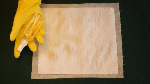 03 Do it yourself step by step handmade tutorial. How to make disposable anti Stock Photos
