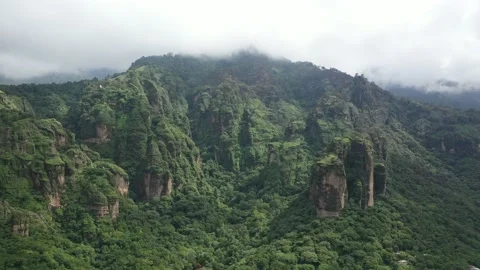 03 flight and panoramic view over cerro del tepozteco Video stock 213384215