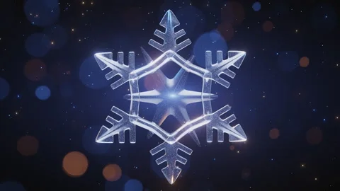 03 glowing-3d-snowflake-dark-blue-background-winter-christmas-digital-graphi Stock Footage 317913134