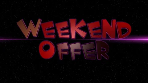 03 Text Animation with Graphics Effect Neon Weekend Offer 库存影片 128206686