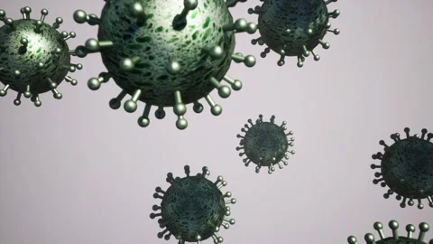 03 Virus molecule, green in white background Stock Footage 243533056