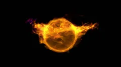 burning rotating ball, beautiful tongues of fire and flame, with alpha