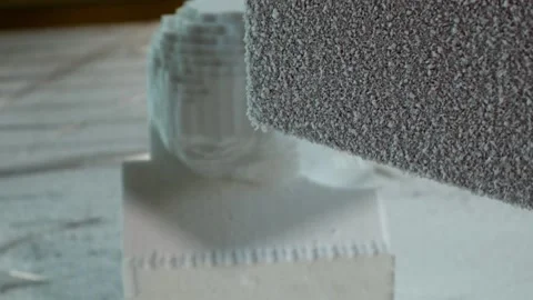 031 production of a 3d model of the head made of foam on a five-axis cnc mac Stock Footage 154897254