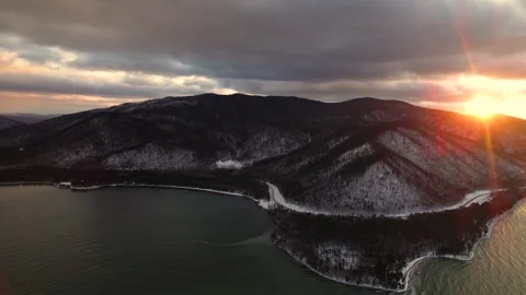 031 Sunset above the Lake Baikal 库存影片 166344348