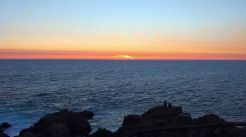 0310 Sunset Over the Sea Stock Footage 33616098