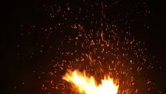 looping hot fire and sparks in slow motion