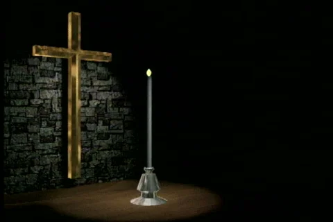 0316 Cross Candle background Stock Footage 668899