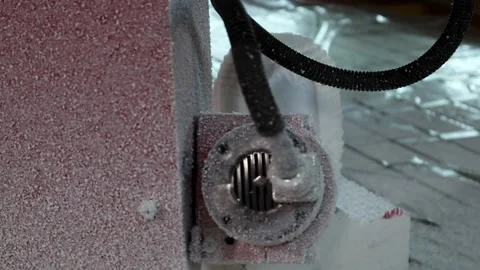 032 production of a 3d model of the head made of foam on a five-axis cnc mac Stock Footage 154897268