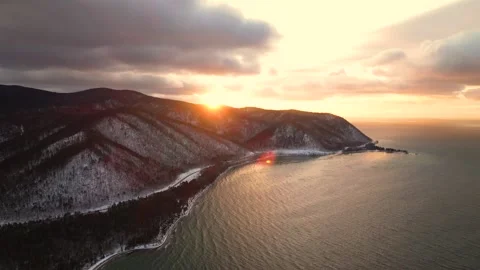 032 Sunset above the Lake Baikal 库存影片 166344363