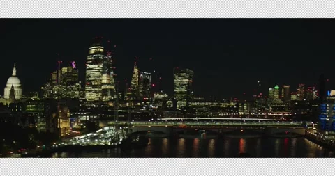 032 Twilight Night Ariel View over the River Thames around the London Eye t.. Stockbeeldmateriaal 321404484