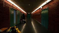 Scary Dark Hall, Hallway in School with Doors
