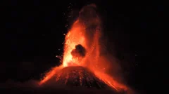 Volcano. Mount Etna explosive eruption. Sicily, Italy 28 november 2013