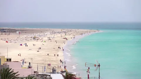 03/30/2024. View of the Beach in Morro Jable in Spain in 4k Stock Footage 287817525