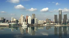 Detroit Skyline Afternoon Time Lapse 1