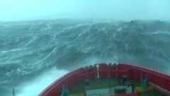 Genuine Ship in Hurricane Filmed from Bridge