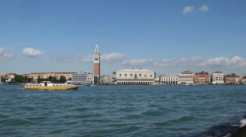 0334 St. Mark's square from the San Giorgio Island. Stock Footage 37313606