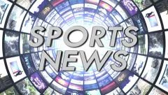 Sport News Text in Monitors Tunnel, Loop