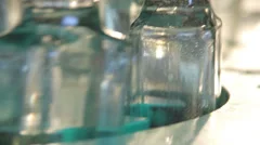 Vodka Bottling Process. Close-up