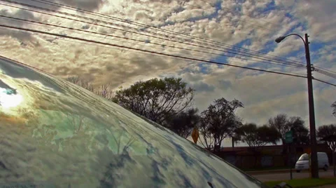0338 Windshield Reflections Stock Footage 33576464