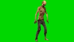 walking dead undead zombie is shot - seperated on green screen