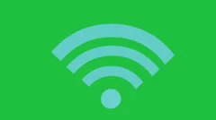 WiFi Signal Animated on Green Screen:  Looping