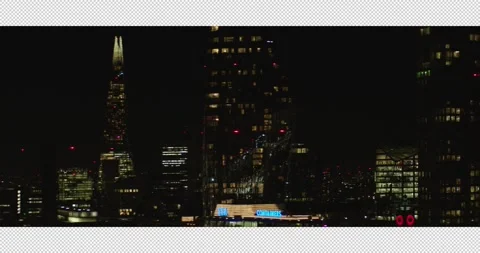 034 Twilight Night Ariel View over the River Thames towards Docklands 스톡 동영상 321404543