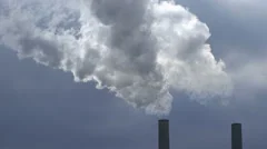 Twin Smokestacks Industrial Environmental Coal Fossil Fuel Climate Change