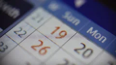 Flipping through calendar on screen