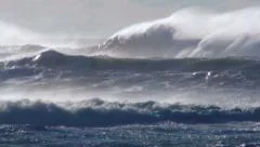 Ocean wind waves  storm sea spray