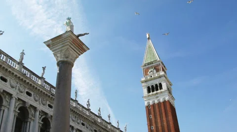 0355 Venice. St.Mark's Tower Bell Stock Footage 37530774