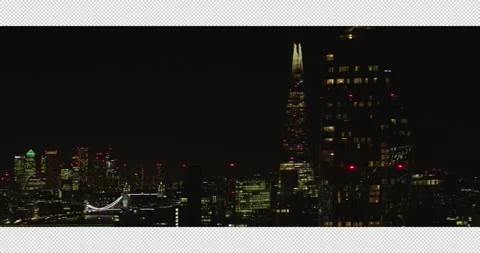 036 Twilight Night Ariel View over the River Thames towards Docklands Shard.. Stockbeeldmateriaal 321404545