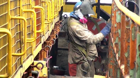 0362 Working with safety equipment Stock Footage 34245155