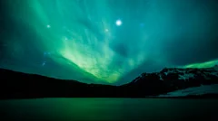 Northern lights (Aurora Borealis) over a glacier in Iceland