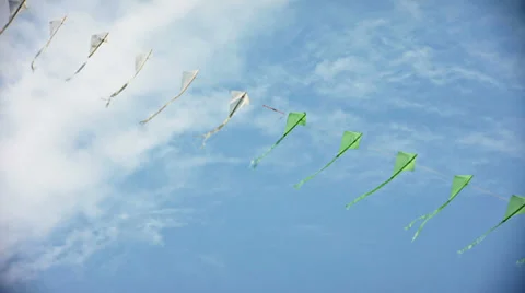 0364 Kites in a row Stock Footage 37560436