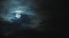 Time-lapse of a Full Moon and Clouds at Night