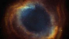 Zooming out of a nebula in deep space. Highly realistic 4K animation.