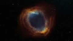 Travelling into a deep space nebula. 4K animation.