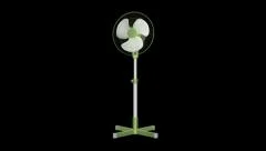 Floor Fan - White & Green Plastic - 01 - Loop + Alpha + Sound