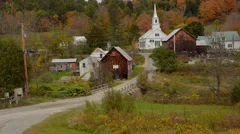 Waits River Vermont perfect New England town with church steeple and barn in