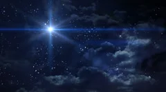 bethlehem star cross blue planet flare at night