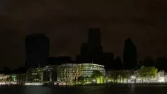 big city skyscrapers power outage-blackout - city of london, finansial distri
