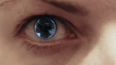 Woman's eye being scanned