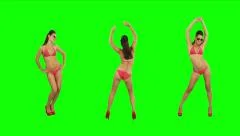 Bikini girl dancing. Green Screen