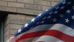 US Flag On A Building